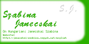 szabina janecskai business card